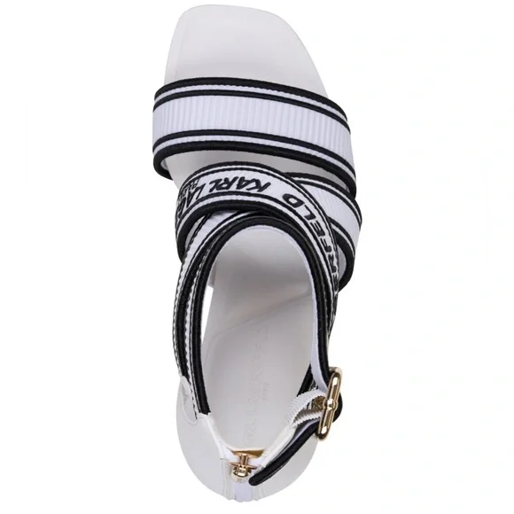 KARL LAGERFELD PARIS Women's Careliz Strappy Sandals- Size 7.5- Bright White - Picture 3 of 12